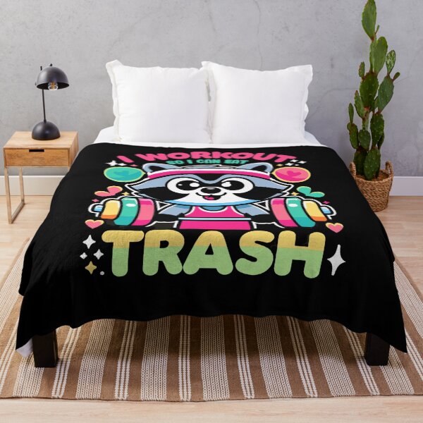 Item preview, I Work Out So I Can Eat Trash Garbage Funny Raccoon Fitness Gym designed and sold by Dressed For  Duty.