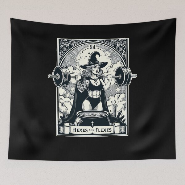 Item preview, Witch Workout Fitness Deadlifting Hexes Flexes Tarot Card designed and sold by Dressed For  Duty.