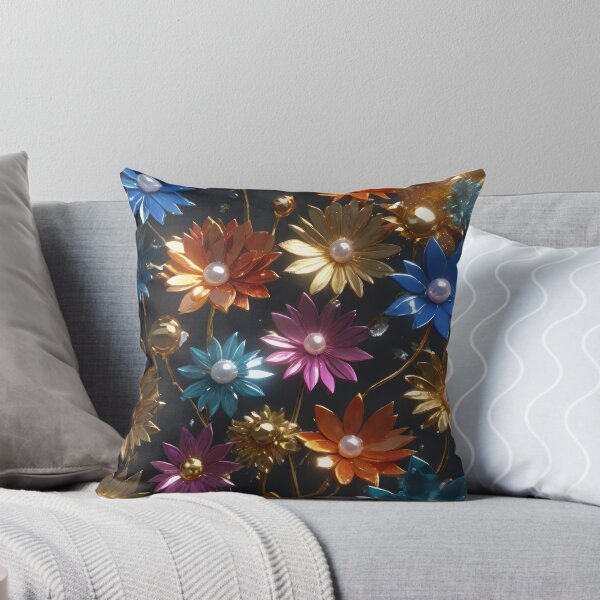 Item preview, Golden Colorful and Glassy Metallic 3D Vibrant Colors Tulip Flowers Leaves  designed and sold by HAKKI ARSLAN.
