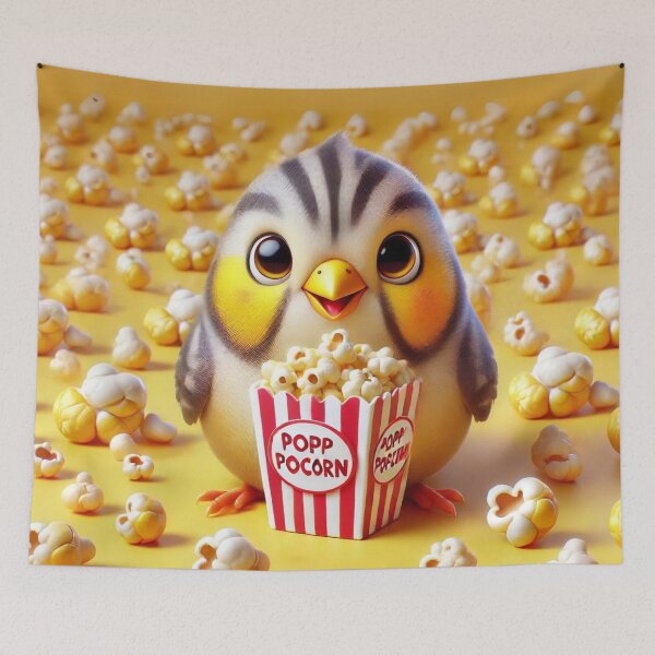 Item preview, Popcorn Delight with Zebra Finch designed and sold by Sillytoe.