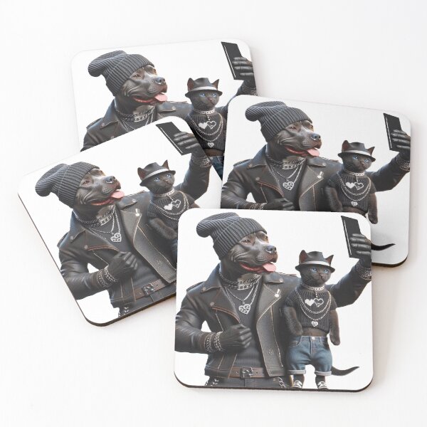 Item preview, Pitbull Celebrity Taking Selfie with Kitten designed and sold by TheDogOnIt.