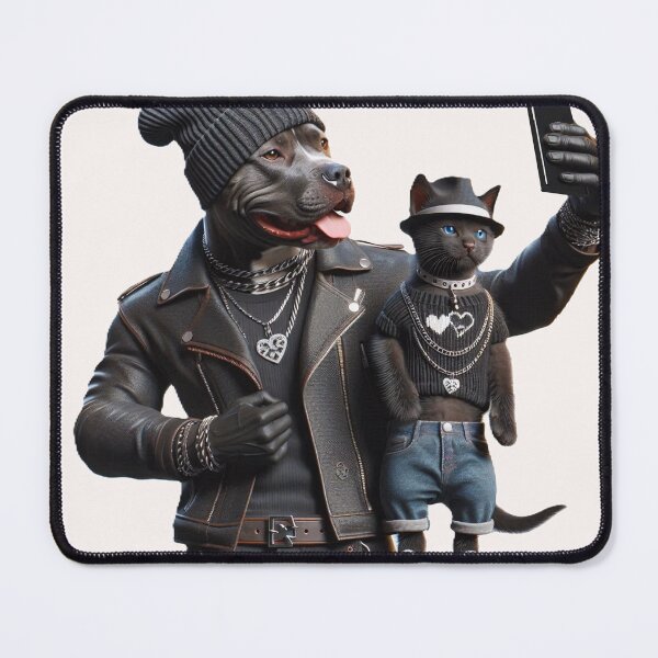 Item preview, Pitbull Celebrity Taking Selfie with Kitten designed and sold by TheDogOnIt.