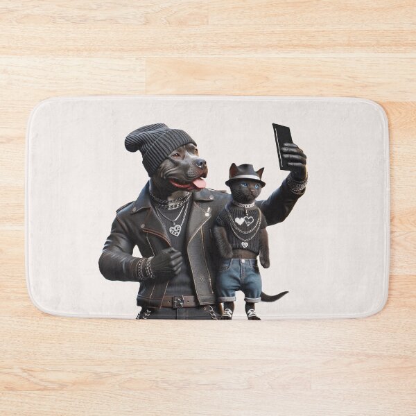 Item preview, Pitbull Celebrity Taking Selfie with Kitten designed and sold by TheDogOnIt.