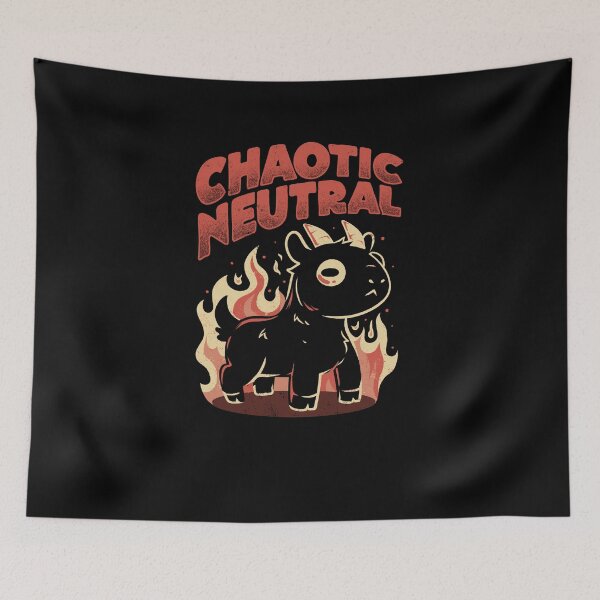 Item preview, Chaotic Neutral - Dark Evil Cute RPG Geek Goat Sarcasm Gift designed and sold by EduEly.
