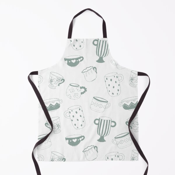 Item preview, Kitchen sketch vintage decor, mugs and cups seamless pattern, wrapping paper design. wallpaper decor, paper, printable, fabric design designed and sold by GorXena.