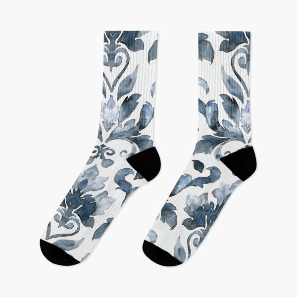 Item preview, AZURE ARABESQUE Watercolor Damask designed and sold by Frenchifique.