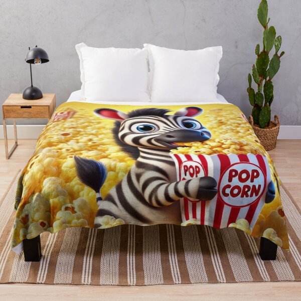 Item preview, Popcorn Delight with a Playful Zebra designed and sold by Sillytoe.