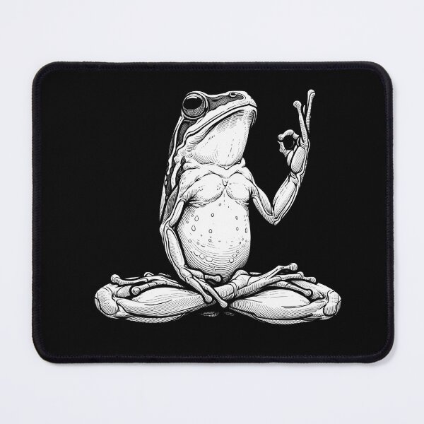 Item preview, Yoga Frog Meditation Black and White designed and sold by DivineMovement.