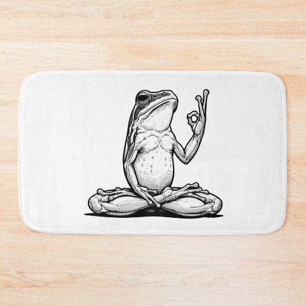 Item preview, Yoga Frog Meditation Black and White designed and sold by DivineMovement.