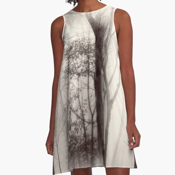 Beech tree within a foggy wood A-Line Dress