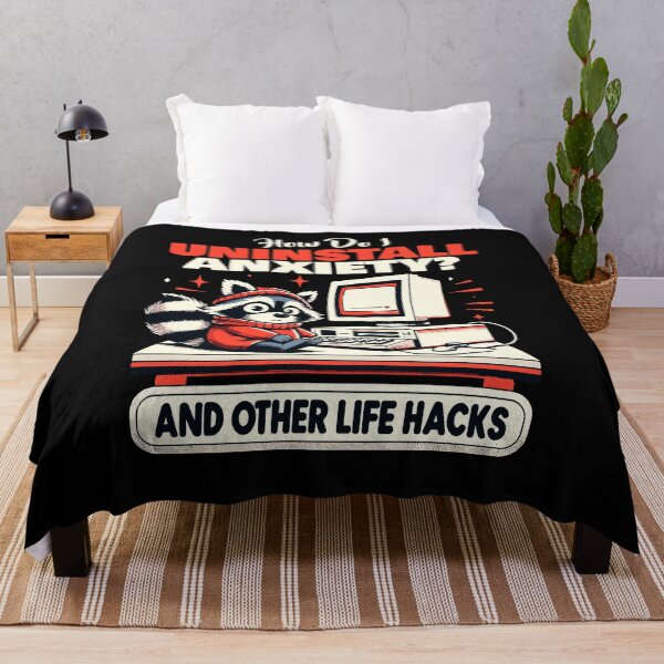 Artikelvorschau, How Do I Uninstall Anxiety And Other Hacks Funny Raccoon entworfen und verkauft von Dressed For Duty.