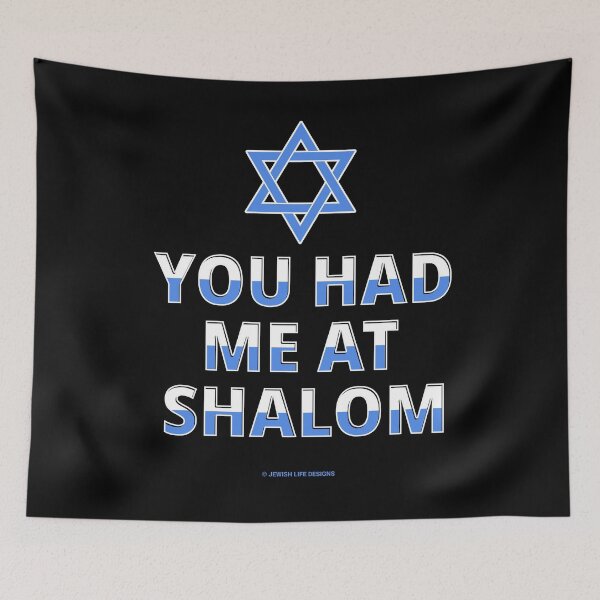 Item preview, SUJD0014 Jewish Designs You Had Me At Shalom funny humor saying with Magen David Star of David designed and sold by JewishDesigns.