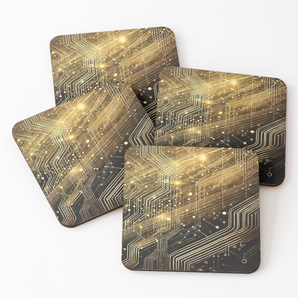 Item preview, Abstract Golden Circuit III designed and sold by Marinaso.