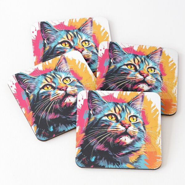Artikelvorschau, Katze mit Splash-Hintergrund entworfen und verkauft von ArtsyWishesShop.