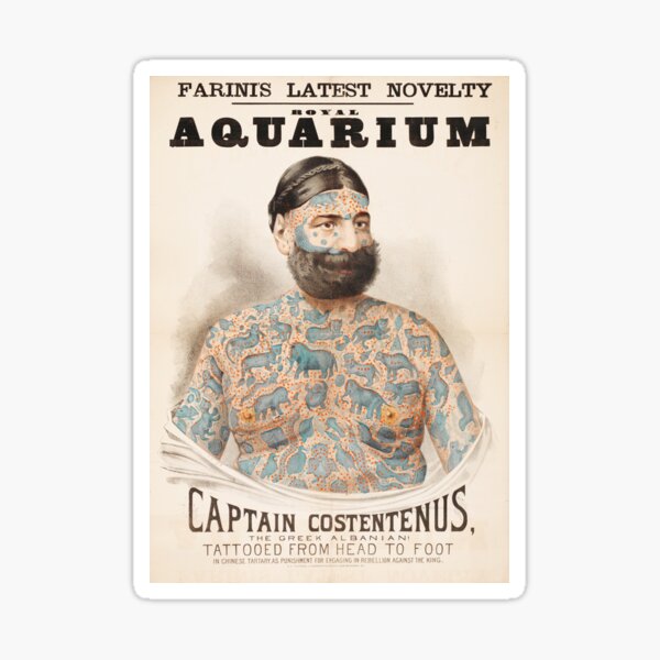 Item preview, Captain Costentenus Tattooed Man Print – Vintage 19th Century Art designed and sold by bobparduephoto.