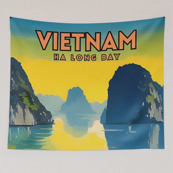 Item preview, Ha Long Bay Vietnam Vintage designed and sold by ZionPosteria.