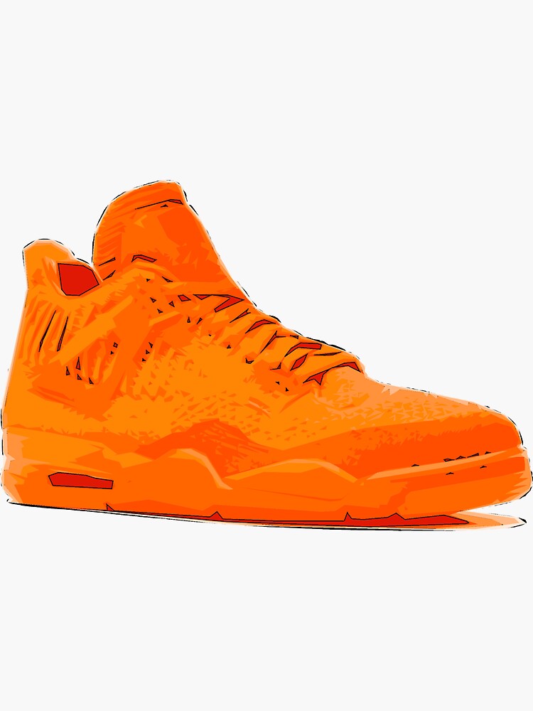 Jordan 4 Flyknit Orange Sticker for Sale by Millo21 Redbubble