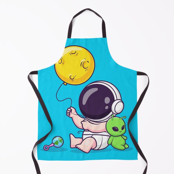 Item preview, Cute Baby Astronaut Holding Moon Balloon with Alien Doll Cartoon Vector Icon - Adorable Science and Space Illustration designed and sold by hjian8219.
