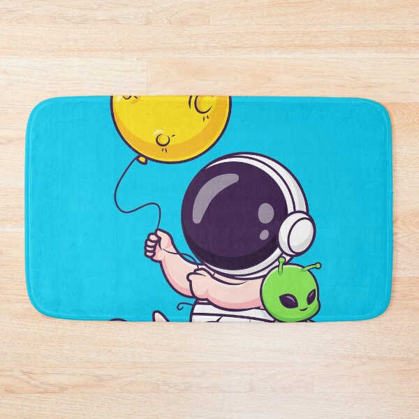 Item preview, Cute Baby Astronaut Holding Moon Balloon with Alien Doll Cartoon Vector Icon - Adorable Science and Space Illustration designed and sold by hjian8219.