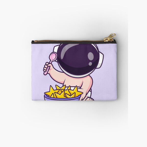 Item preview, Cute Baby Astronaut Eating from Star Bowl with Spoon Cartoon Vector Icon - Whimsical Science and Food Illustration designed and sold by hjian8219.