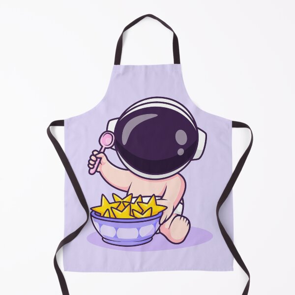 Item preview, Cute Baby Astronaut Eating from Star Bowl with Spoon Cartoon Vector Icon - Whimsical Science and Food Illustration designed and sold by hjian8219.