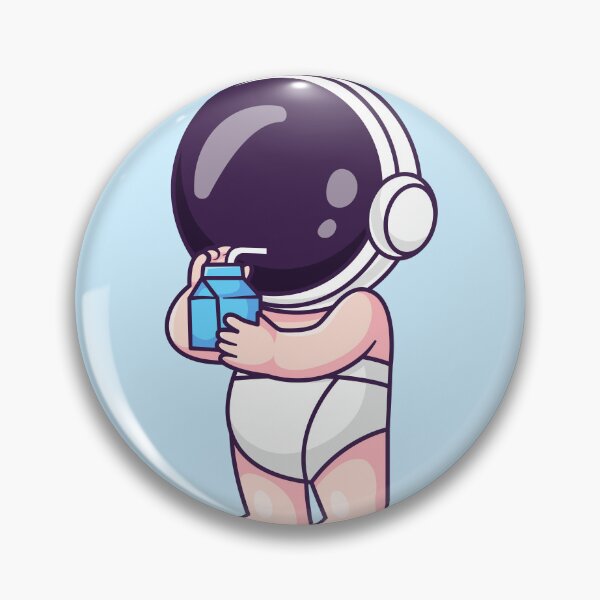 Item preview, Cute Baby Astronaut Drinking Milk Cartoon Vector Icon - Adorable Science and Drink Illustration designed and sold by hjian8219.