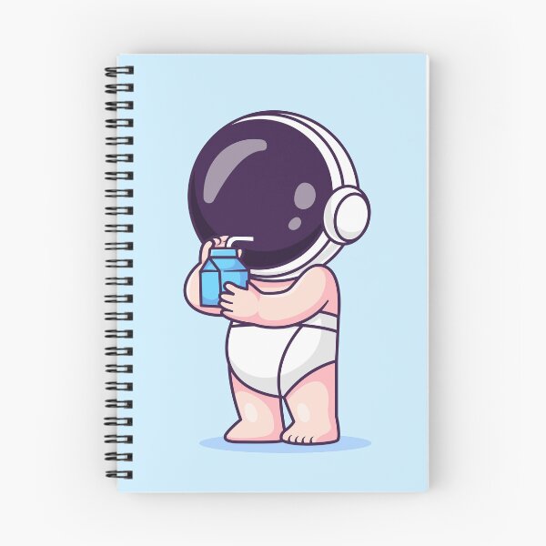 Item preview, Cute Baby Astronaut Drinking Milk Cartoon Vector Icon - Adorable Science and Drink Illustration designed and sold by hjian8219.