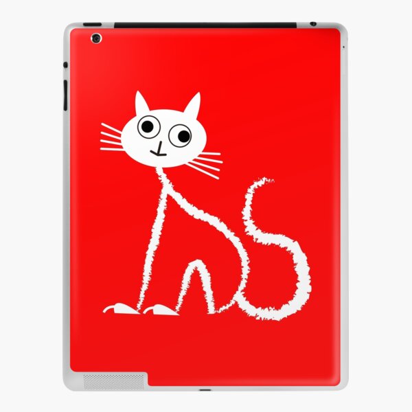 WEISSE KATZE MIT GROSSEN AUGEN iPad Klebefolie