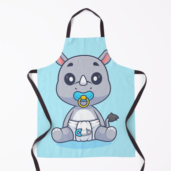 Item preview, Cute Baby Rhino Wearing Pacifier and Diaper Cartoon Vector Icon - Adorable Animal Nature Illustration designed and sold by hjian8219.