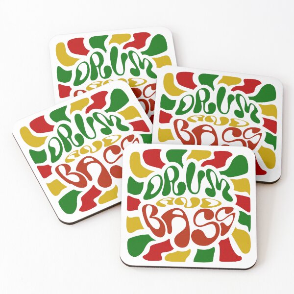Item preview, DRUM AND BASS  - Y2K Font And Swirls (white/red/green)  designed and sold by Discothreadz.