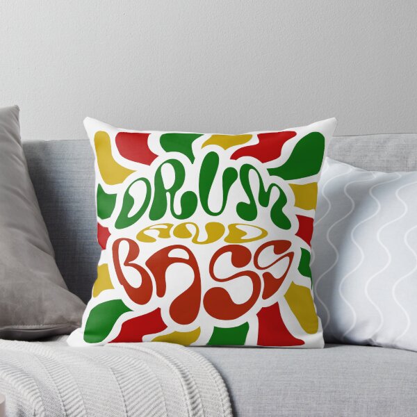 Item preview, DRUM AND BASS  - Y2K Font And Swirls (white/red/green)  designed and sold by Discothreadz.