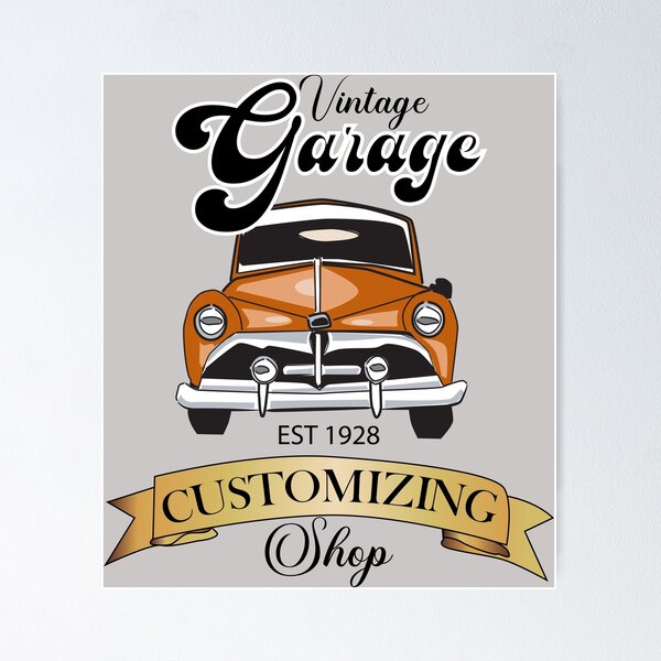 Artikelvorschau, Oldtimer-Garage und Ladenschild entworfen und verkauft von karyalangit.