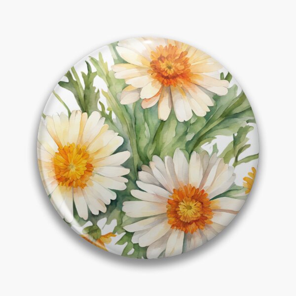 Item preview, Calendula white flower blooming sticker designed and sold by TK Art1989.