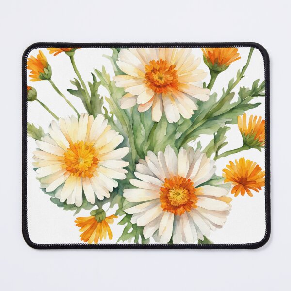 Item preview, Calendula white flower blooming sticker designed and sold by TK Art1989.