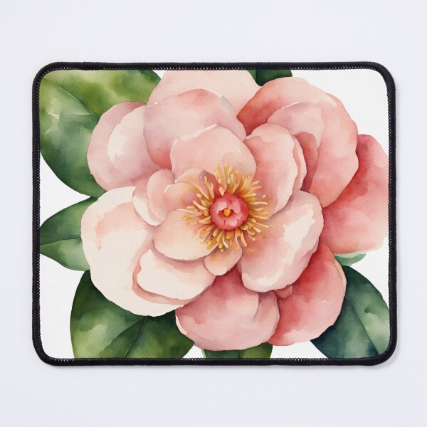 Item preview, camellia pink flower sticker designed and sold by TK Art1989.