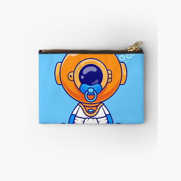 Item preview, Cute Baby Diver Wearing Pacifier and Diaper Cartoon Vector Icon - Playful Science and Nature Illustration designed and sold by hjian8219.