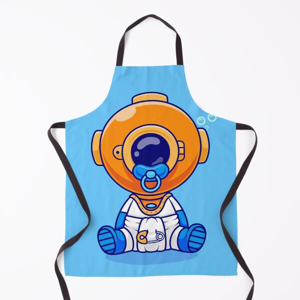 Item preview, Cute Baby Diver Wearing Pacifier and Diaper Cartoon Vector Icon - Playful Science and Nature Illustration designed and sold by hjian8219.