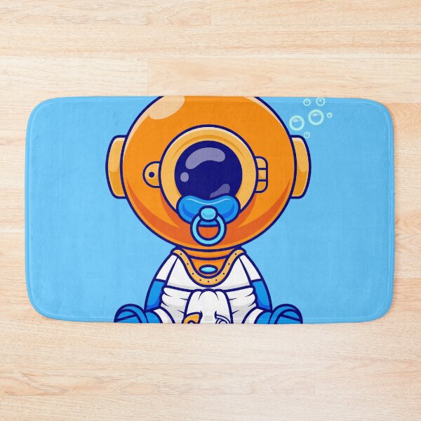 Item preview, Cute Baby Diver Wearing Pacifier and Diaper Cartoon Vector Icon - Playful Science and Nature Illustration designed and sold by hjian8219.