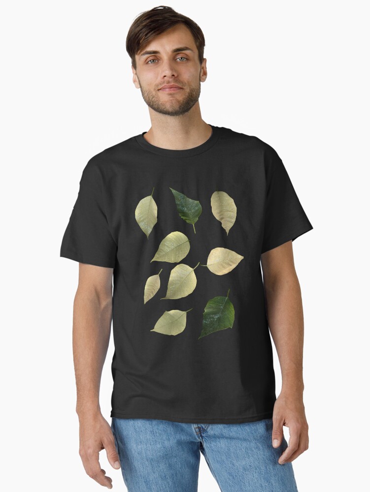 Thumbnail 2 of 7, Classic T-Shirt, White Poinsettia 3 Dark Botanical designed and sold by LindasPhotoArt.
