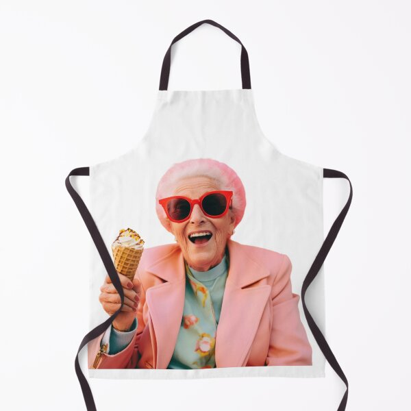 Item preview, Old grey haired woman with icecream designed and sold by Estalon.