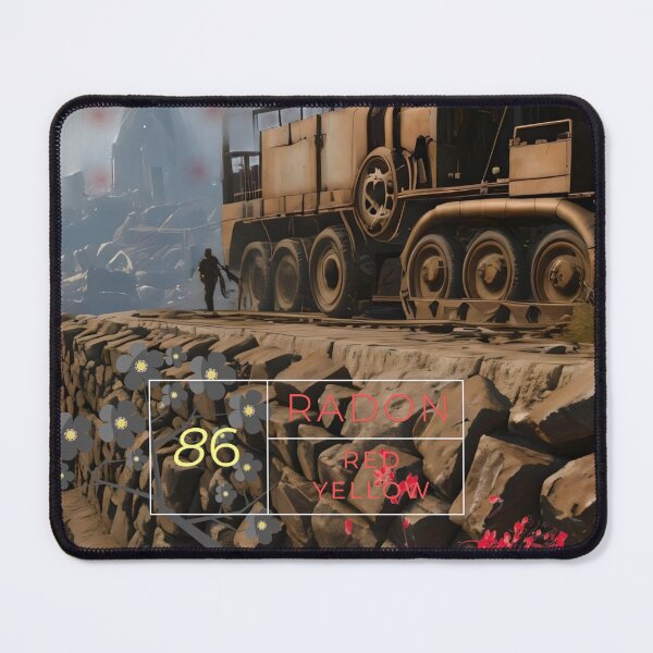 Item preview, Radon atomic number 86, red yellow designed and sold by WildLadyWood.