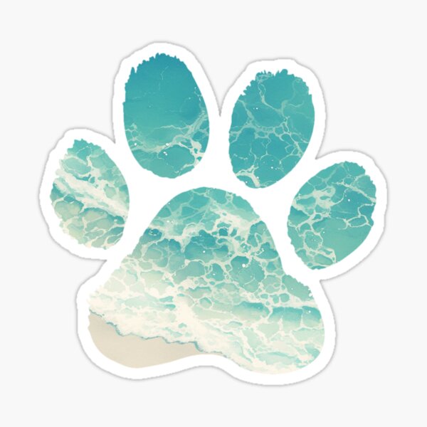 Item preview, Beach in Paw Print Shape | Print designed and sold by Unrooted.