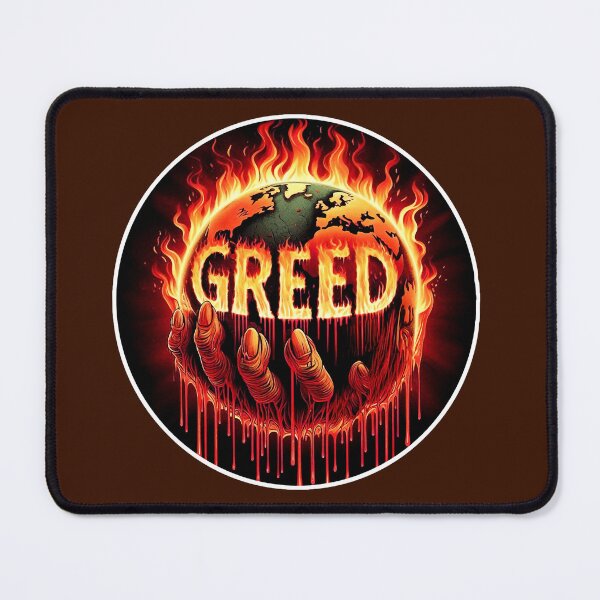 Item preview, World on Fire - Thanks to Greed - Awareness Image Design designed and sold by HeavyHits.