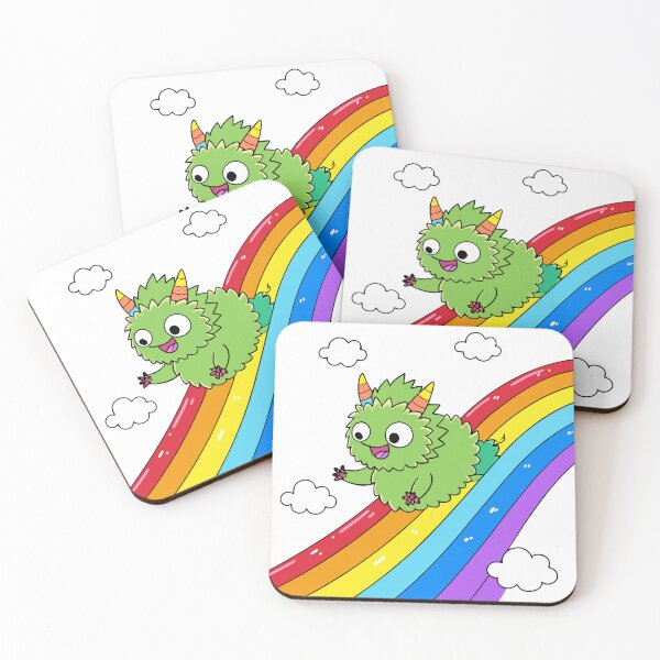 Item preview, Fluffy Dragon Sliding Down a Vibrant Rainbow designed and sold by omerfdln34.