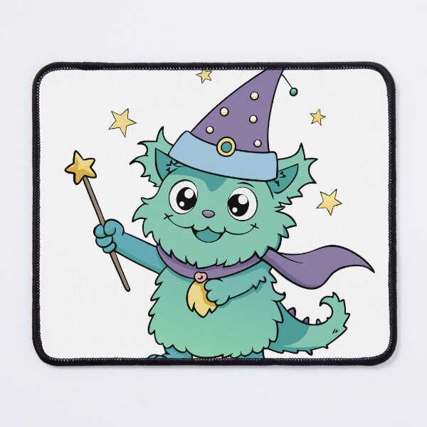 Item preview, Fluffy Dragon Wearing a Wizard Hat designed and sold by omerfdln34.