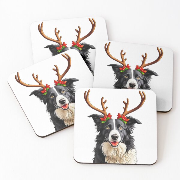 Item preview, Cute Border Collie Reindeer designed and sold by TheAnimalZ00.