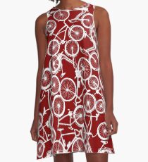 Pile of White Bicycles A-Line Dress