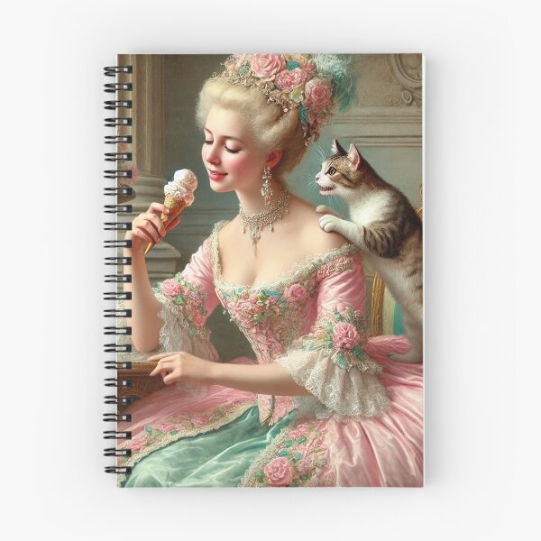 Item preview, Rococo Lady with Cat and Modern Ice Cream Delight designed and sold by DeenaDee.