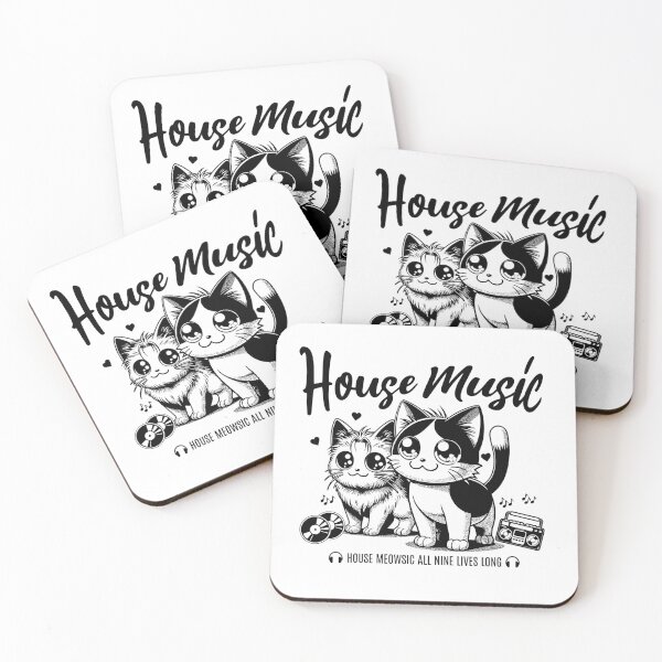 Item preview, HOUSE MUSIC  - 2 cool Cats (black)  designed and sold by Discothreadz.