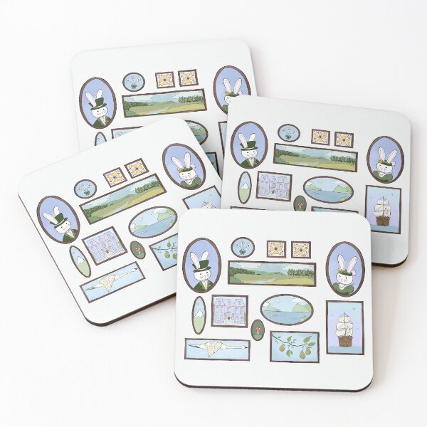 Item preview, Bunny Portrait Gallery Wall designed and sold by MollyMaeks.